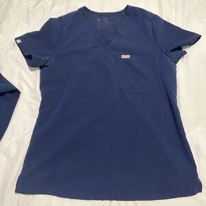 Figs Navy Blue Scrub Top